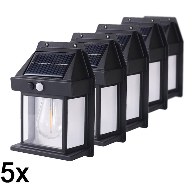 5x Lauko saulės energijos lempa su judesio jutikliu | FLUXLAMP